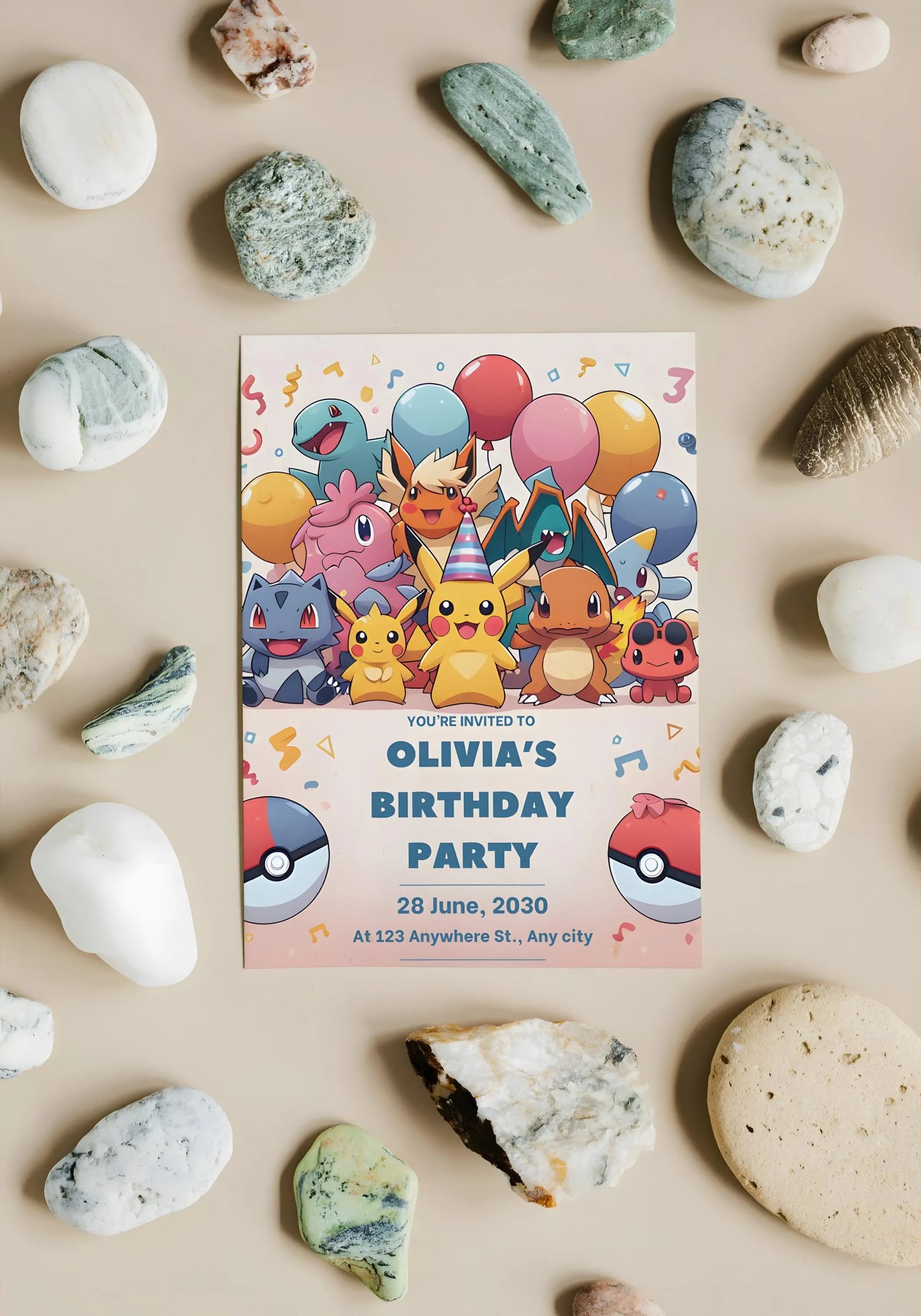 Pokemon Birthday Party invite | Pokemon Invitation | Digital Pokemon Card Invitation, Canva Edit, Digital Download, Editable Canva Templates