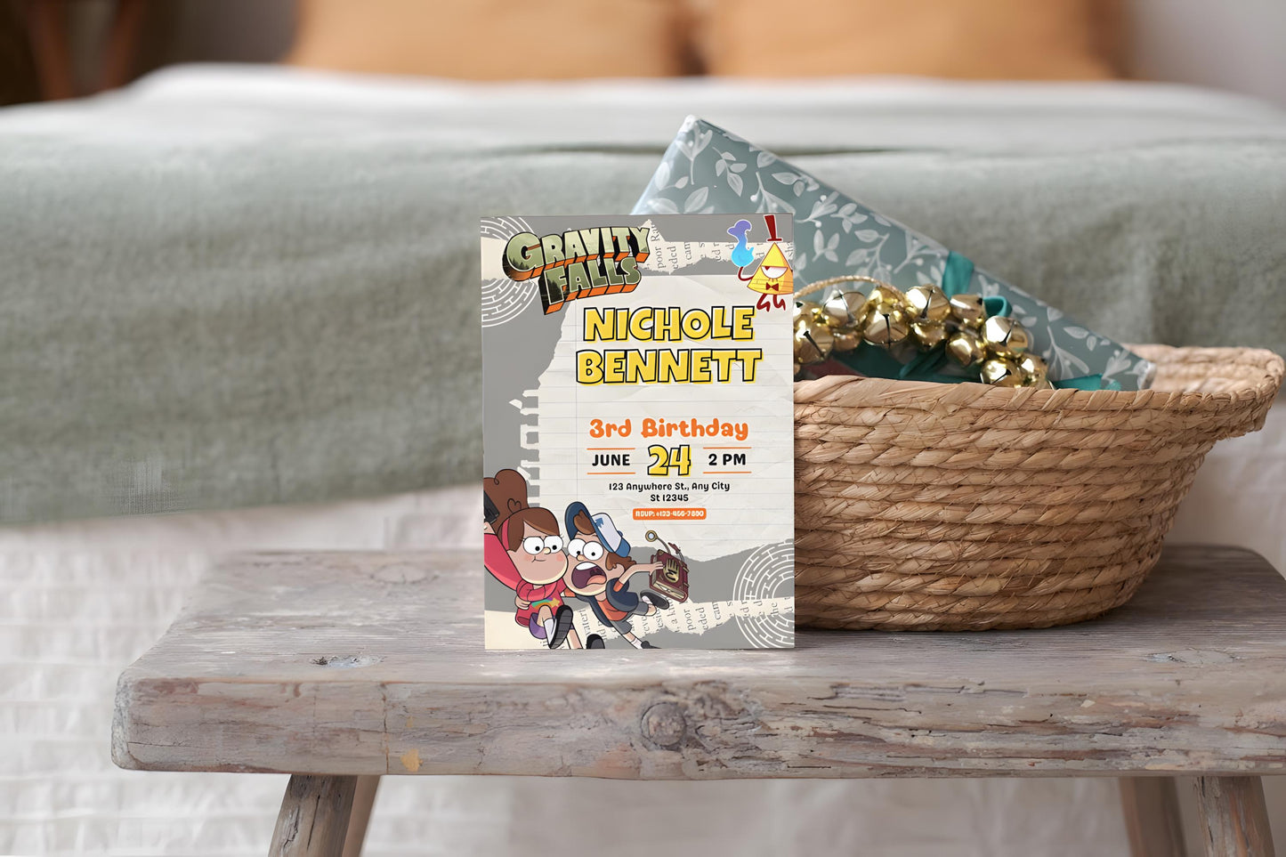 Gravity Falls Birthday Invitation, Gravity Invite, Gravity Falls Invitation, Gravity Falls Birthday Invite, Digital Download Canva Editable