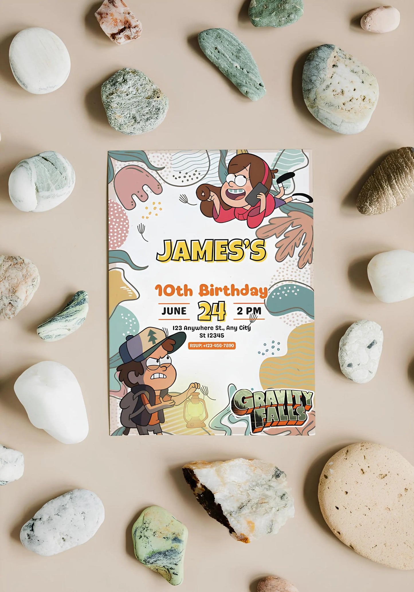 Gravity Falls Bday Invitation, Gravity Falls Birthday Invitation Template, Party Invitation, Gravity Falls Birthday, Digital Download